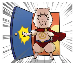 🚪 альпака, супергерой, дверь, мультфильм, животное, плащ telegram sticker