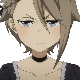 😡 anime, personaje, chica, expresión, serio telegram sticker
