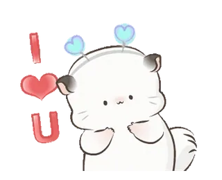 ❤️ I ❤️ U милый, любовь, хомяк, я люблю тебя, животное, сердце whatsapp sticker