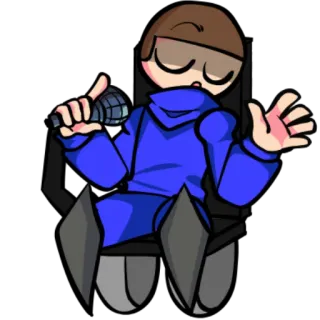 ⬇️ cartoon, microphone, character, blue telegram sticker