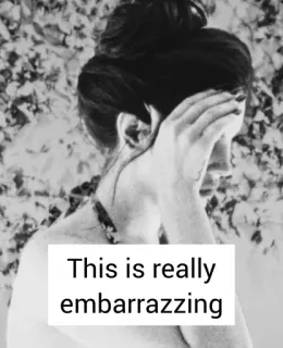 🥲 This is really embarrazzing vergonhoso, vergonhoso, engraçado, meme, mulher, facepalm telegram sticker