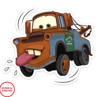 😛 Mater Cars TOW MATER TOWING Carros, Mate, Desenho animado, Disney, Pixar, Reboque, Mate telegram sticker