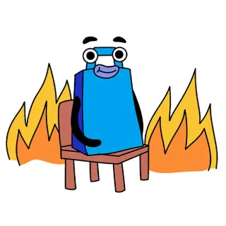 🔥 火, 漫画, キャラクター, 座っている, 椅子 telegram sticker