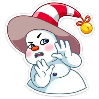 😵 muñeco de nieve, invierno, dibujos animados, festivo, lindo, fiesta whatsapp sticker