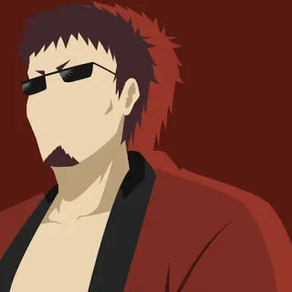 😶 Anime, Charakter, Sonnenbrille, Illustration, Männlich, Bart telegram sticker