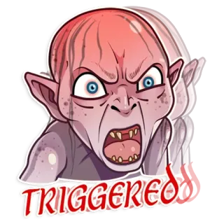😡 Gollum The Lord of the Rings TRIGGERED gollum, getriggert, herr der ringe, meme, wütend, verärgert telegram sticker