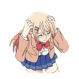 🤯 动漫, 女孩, 害羞, 校服, 脸红, 可爱, 卡通 telegram sticker