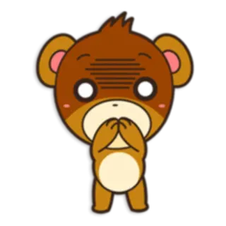 😶 Bär, Cartoon, Sticker, süß, Tier, besorgt telegram sticker