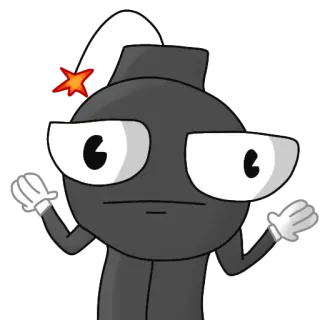 🤷‍♂ Dibujo animado, Bomba, Personaje, Explosivo, Animado, Peligro, Granada telegram sticker