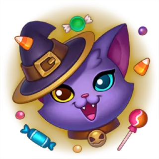 🎮 cat, witch, halloween, candy, cartoon, sticker telegram sticker