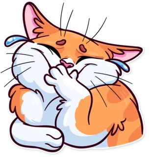 😂 cat, crying, laughing, orange cat, emoticon, happy, animal telegram sticker