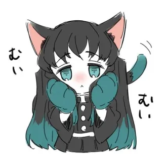 ☁️ むい anime, chibi, gatto, carino whatsapp sticker