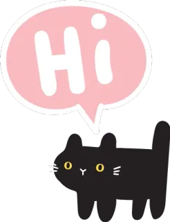 👋 Hi chat, salut, bonjour, mignon, animal, autocollant telegram sticker