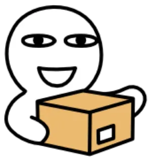 😀 Cartoon, Paket, Lieferung, Box, Figur telegram sticker