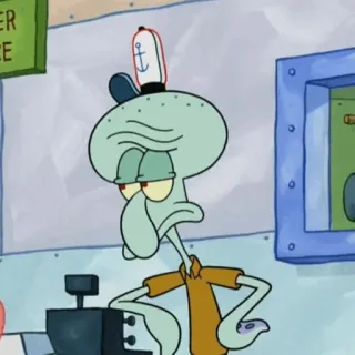 🍔 Squidward SpongeBob SquarePants Carlo, Bob l'éponge, dessin animé, lunatique, grincheux, animé, série télé telegram sticker