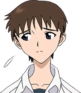 😰 Shinji Ikari Neon Genesis Evangelion Anime, Manga, Triste, Adolescent, Garçon telegram sticker