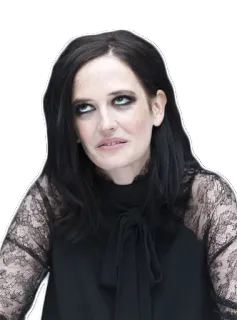😒 woman, portrait, actress, Eva Green, celebrity telegram sticker