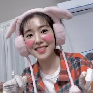 😊 Irene kpop, coreano, femmina, celebrità, orecchie da coniglio, carino, cantante, red velvet telegram sticker