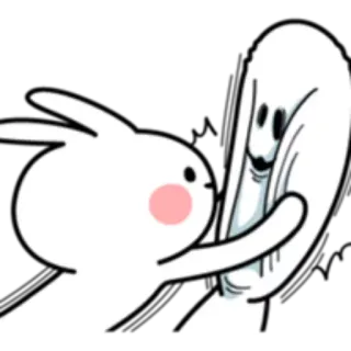 😤 bunny, ghost, cartoon, cute, sticker telegram sticker