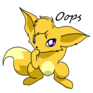 😒 Anime, Évoli doré, Pokémon, Mignon, Animal, Mascotte, Dessin animé telegram sticker