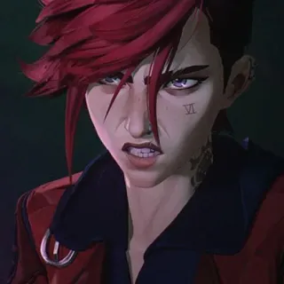 🤬 Vi Arcane Arcane, Vi, Netflix, fighter, animation, red hair telegram sticker