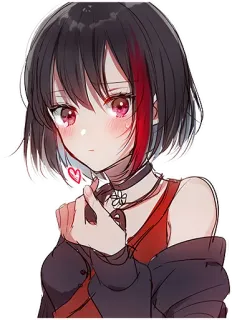 😘 Anime, Chica, Lindo, Corazón, Rubor telegram sticker