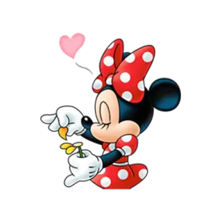 💝 Minnie Mouse Minnie Mouse, Disney, cartone animato, fiore, cuore, carino telegram sticker
