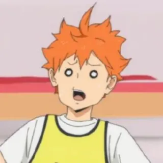 🤡 Hinata Shoyo Haikyuu!! Anime, Haikyuu!!, Hinata Shoyo, zszokowany, zaskoczony telegram sticker