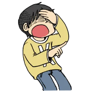 🙈 Cartone animato, Anime, Ragazzo, Scioccato, Imbarazzato, Che indica telegram sticker