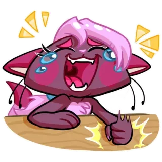 😂 кот, мультфильм, милый, животное, смешной, наклейка, смеющийся whatsapp sticker