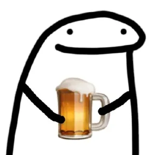 🌟 stick figure, beer, drink, alcohol, cartoon whatsapp sticker