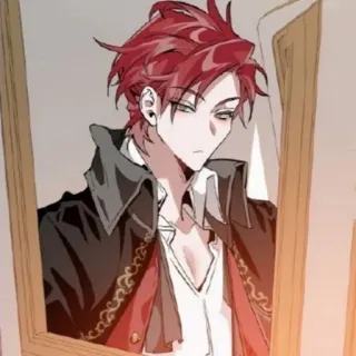 🥀 anime, manga, character, red hair, art, male telegram sticker