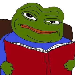 😒 Pepe the Frog Pepe, Grenouille, Mème, Lecture telegram sticker
