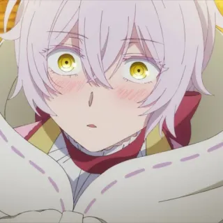 😯 anime, blush, expression, manga, white hair telegram sticker
