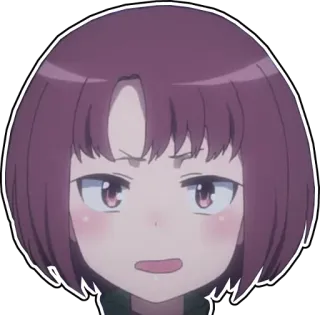 😟 anime, cartoon, character, face, girl, portrait whatsapp sticker
