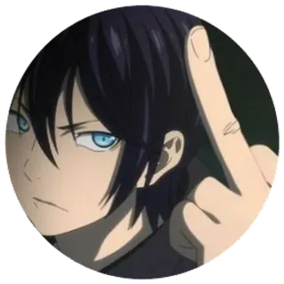 🖕 Yato Noragami 动漫, 中指, 冒犯, 卡通, 夜斗, 野良神 whatsapp sticker