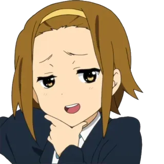 🤔 Ritsu Tainaka K-On! Anime, K-On, Ritsu Tainaka, Słodki, Kreskówka, Postać telegram sticker