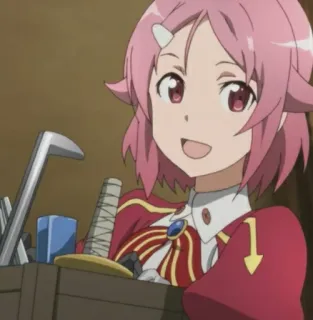 🌙 Lisbeth Sword Art Online Anime, Karakter, Lisbeth, Sword Art Online, rambut merah muda telegram sticker
