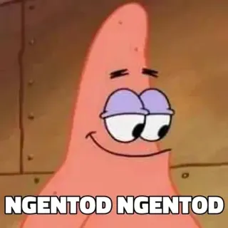 😈 Patrick Star Spongebob Squarepants NGENTOD NGENTOD Патрик Стар, Спанч Боб, Мультфильм, Оскорбительная лексика, Мем telegram sticker
