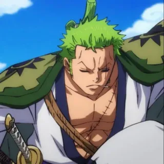 🧩 Zoro One Piece Anime, One Piece, Roronoa Zoro, Spadaccino, Pirata telegram sticker