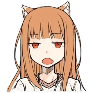 😑 Anime, Katzenohren, Holo, Spice and Wolf, Wolf, Mädchen telegram sticker