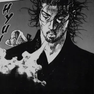 🖤 Miyamoto Musashi Vagabond HYUU Manga, Schwert, Samurai, Vagabund, Musashi, Miyamoto telegram sticker