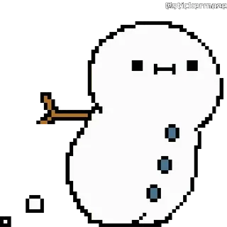 🏃 sneeuwpop, winter, pixel art, schattig, sneeuw, feestdagen telegram sticker