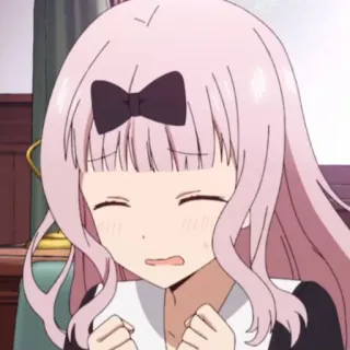 😣 Chika Fujiwara Kaguya-sama: Love Is War anime, chika, kaguya-sama, cute, kawaii, pink hair, cartoon whatsapp sticker