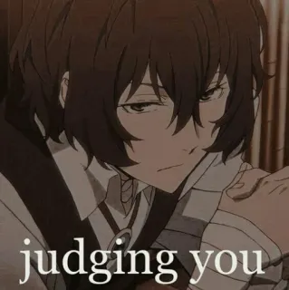 🗿 Osamu Dazai Bungou Stray Dogs judging you Anime, Manga, Juicio, Dazai, Osamu, Bungou Stray Dogs whatsapp sticker
