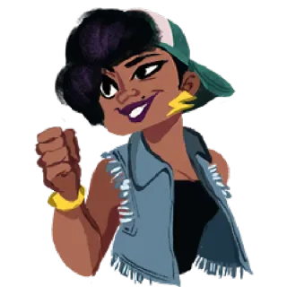💪 femme, dessin animé, personnage, fille, amical telegram sticker