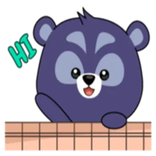 🙂 HI mignon, animal, ours, salut, salutation, dessin animé telegram sticker