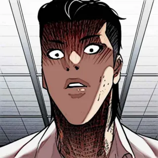 ⚖ аниме, злой, кровь, пот, мужчина, в стрессе telegram sticker