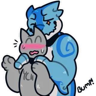😋 Bump! Umarmung, Zuneigung, Cartoon, herzerwärmend, süß, Zeichentrickfiguren whatsapp sticker