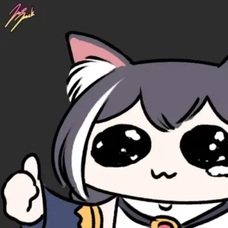 ❤️ cat girl, anime, manga, sticker, cute, thumb up telegram sticker